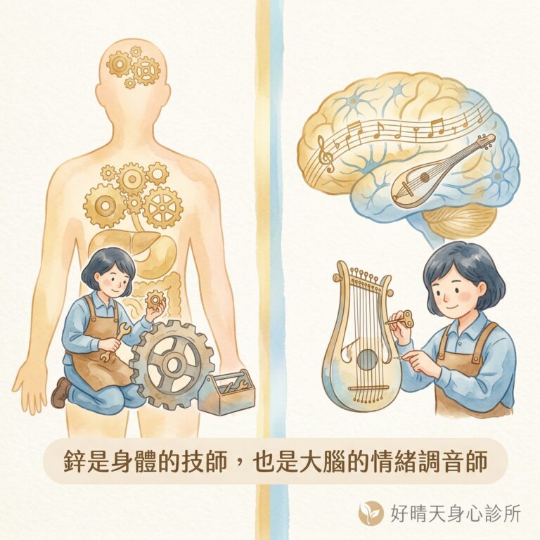 鋅是身體的技師，也是大腦的情緒調音師