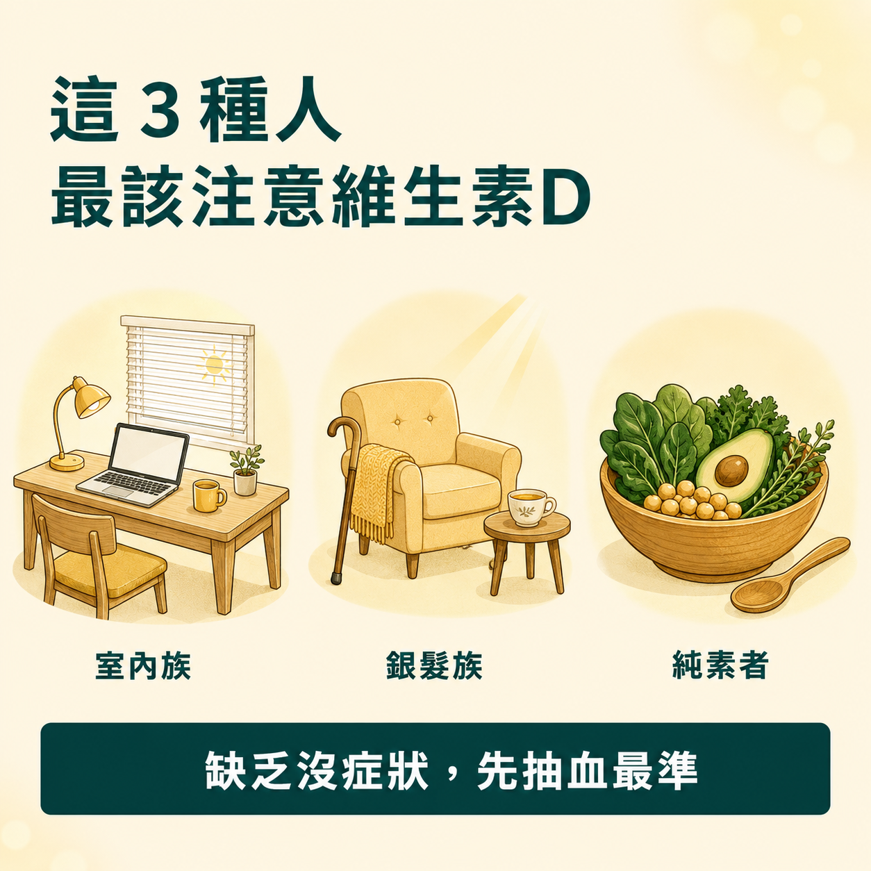 最該注意維生素D 的 3 種人：室內族、銀髮族、純素者