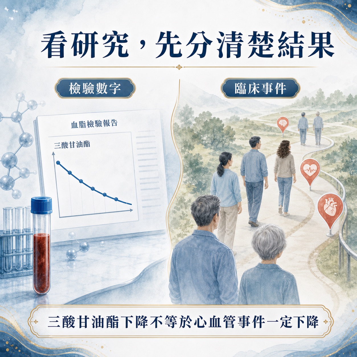 檢驗數字與臨床事件是不同研究結果