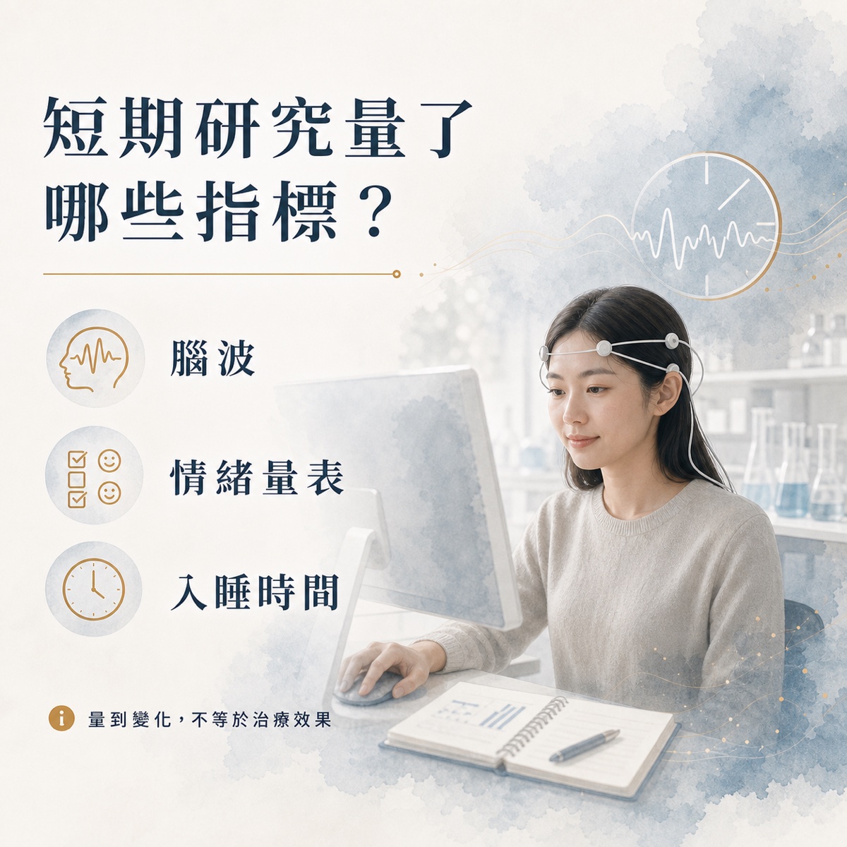 GABA 短期研究中的腦波、情緒量表與入睡時間