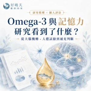 Omega-3 與記憶力及大腦人體研究整理文章封面,好晴天健康商城