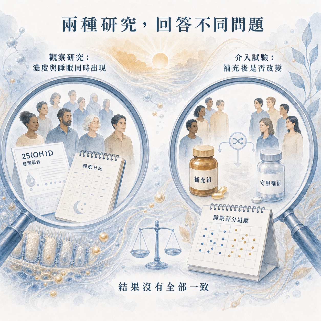 維生素 D 睡眠觀察研究與介入試驗的差異